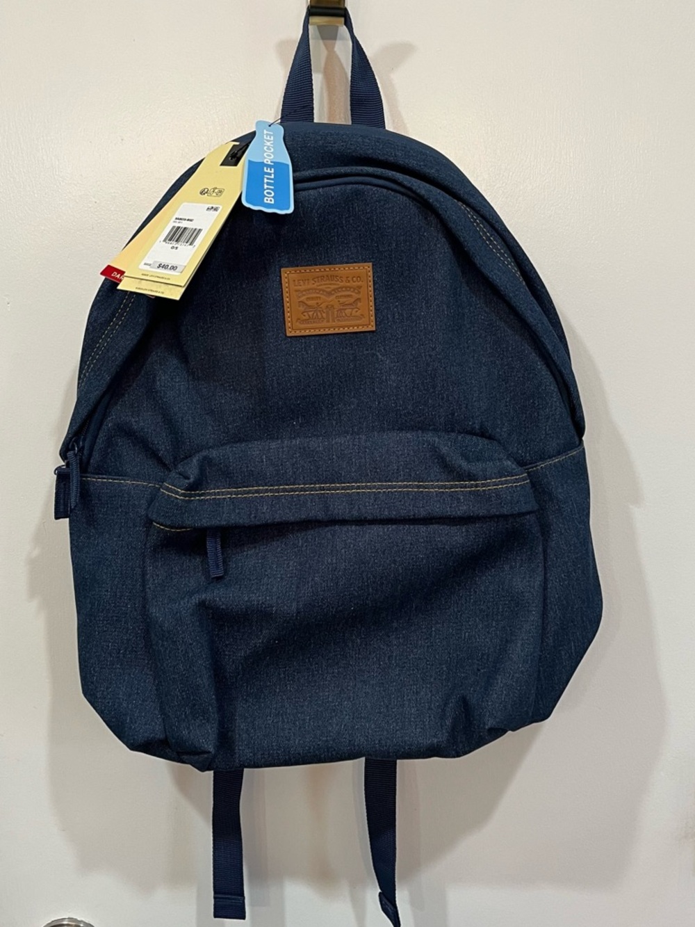 NWT Levi’s Signature Denim Backpack with Leather Logo Patch